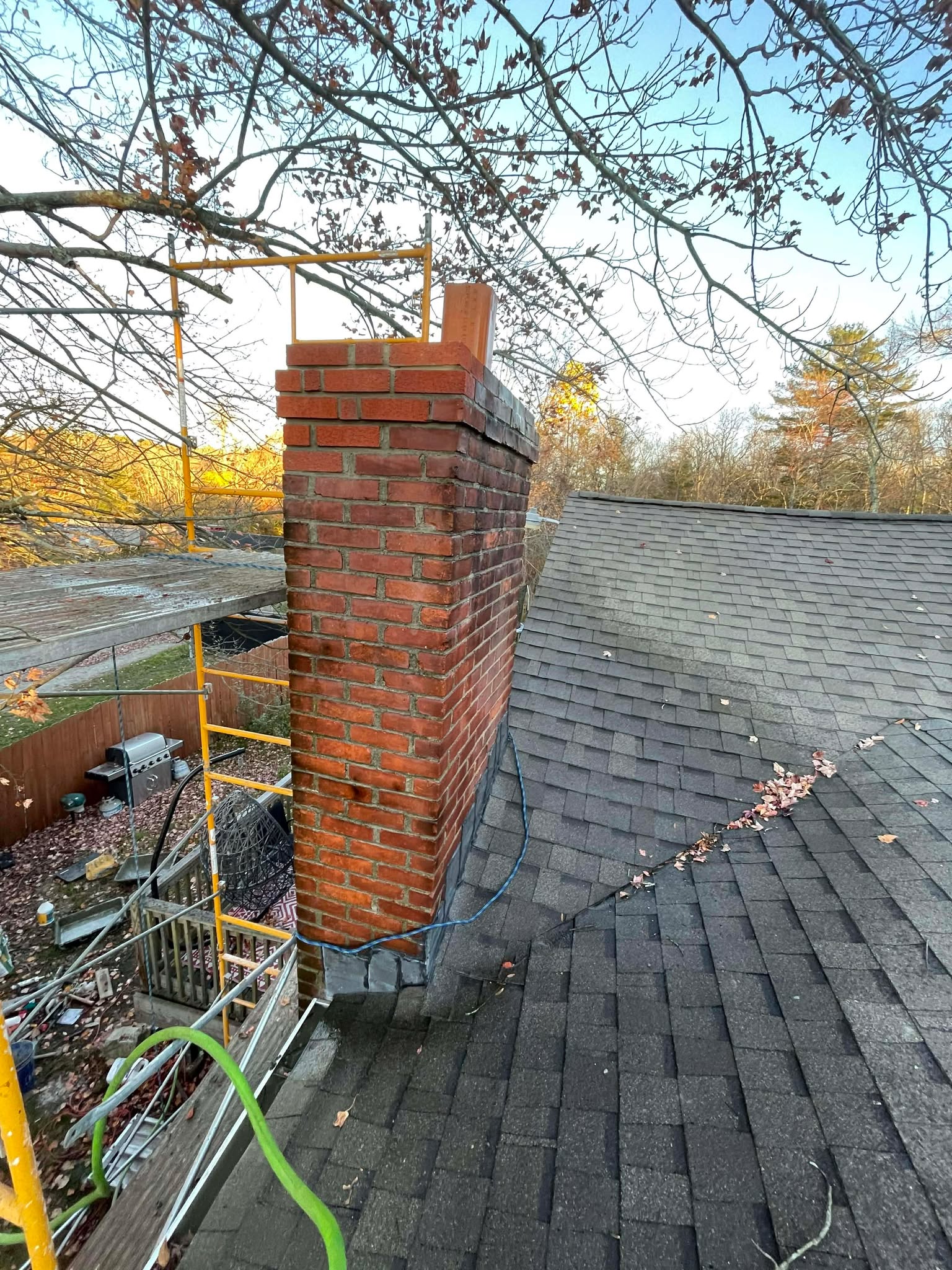 Before after masonry work in Randolph MA by Elite Chimney