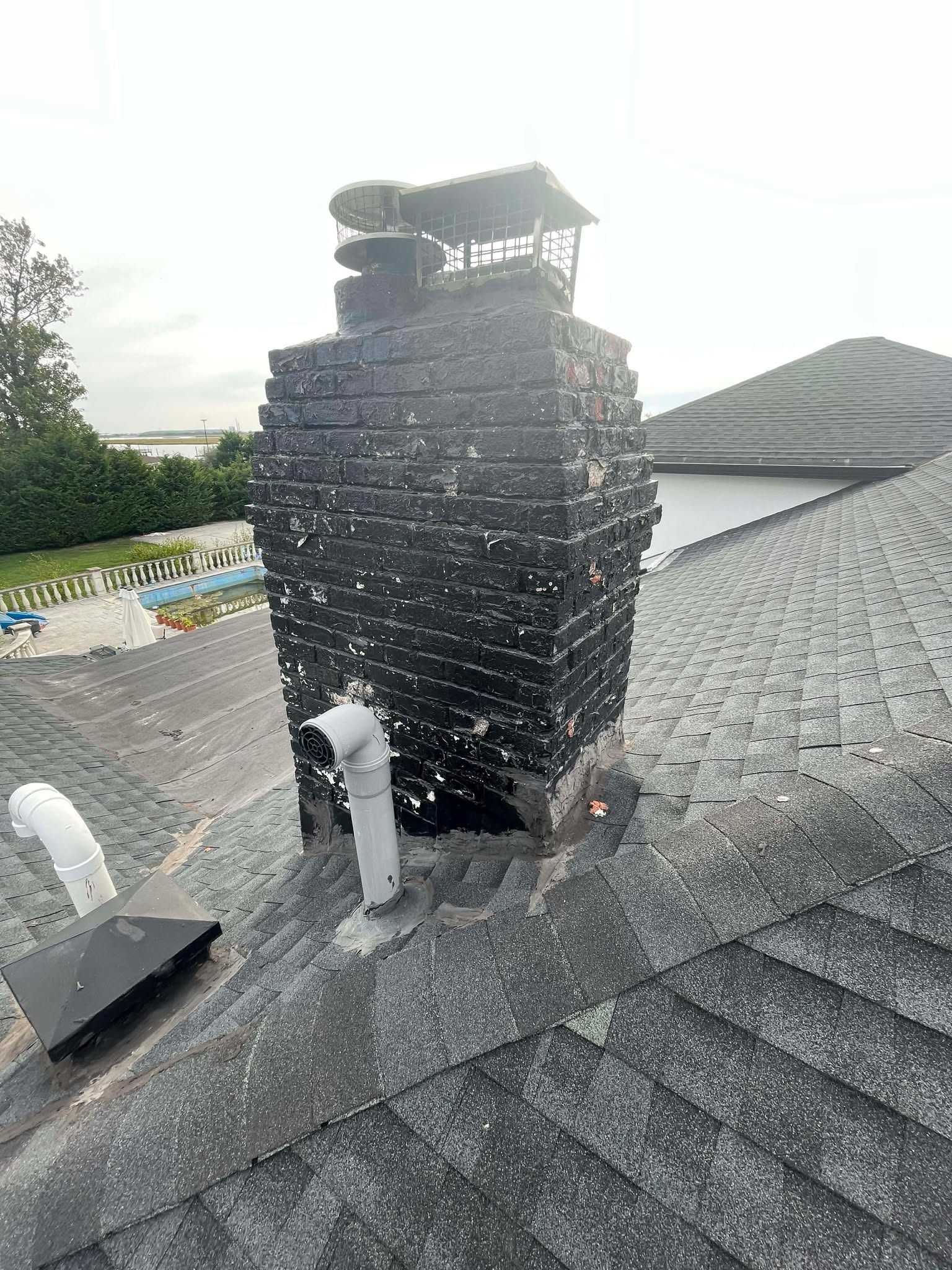 Complete chimney reconstruction in Hingham MA by Elite Chimney